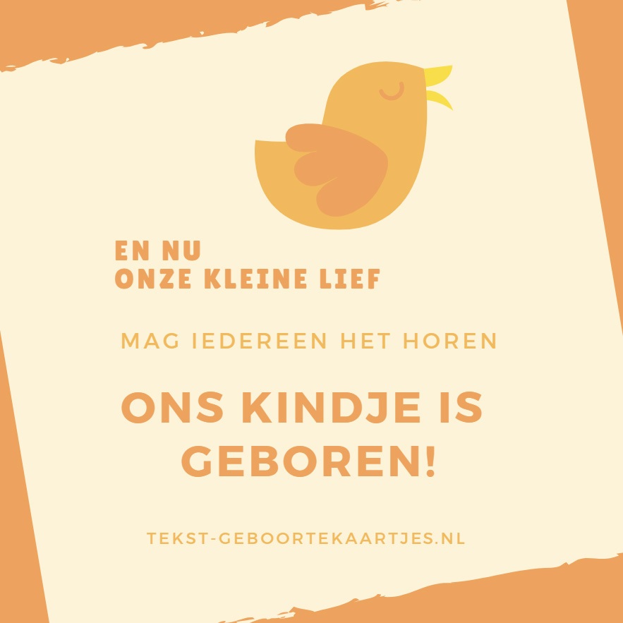 En nu Onze kleine lief. Mag iedereen het horen. Ons kindje is geboren. Mooie teksten voor jouw geboortekaartje